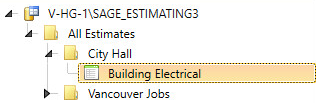 a new estimate in the Estimates catalog pane