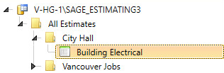 An image showing the Estimate Catalog pane with a new estimate added