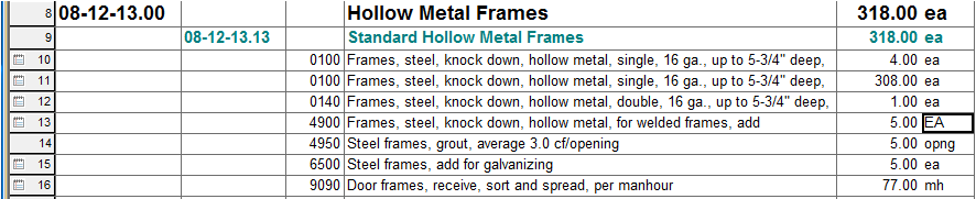 An image showing one line excluded by using an uppercase EA